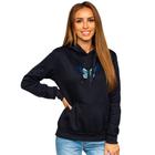 Blusa Moletom Canguru Feminino Com Capuz - Marinho - Borboleta Azul