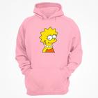 Blusa Moletom Canguru Lisa Simpson C/Capuz Unissex