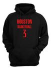 Blusa Moletom Capuz Basquete Houston Basketball Número 3