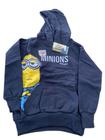 Blusa Moletom Infantil Minions Flanelada por Dentro com Capuz e Bolso Frontal cPunho Gangster