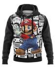 Blusa Moletom Mario Bross Agasalho Touca Canguru Animes Games