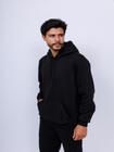 Blusa Moletom Masculino Com Bolso Canguru Com Capuz - Preto