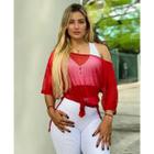 Blusa Mullet Solta de Tule Vermelho