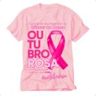 Blusa outubro rosa camiseta prevenção cancer de mama