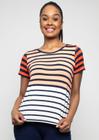 Blusa Pau a Pique Listrada Laranja