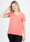 Blusa Pau a Pique Manga Curta Básica Salmon