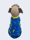Blusa Pet azul e amarela para frio brinquedos e patas XGG