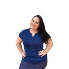 Blusa Plus Size Feminina Camiseta Fresquinha Decote Botão Moda Até G4