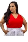 Blusa Plus Size Feminina Pregas Alça Larga 48/50/52/54