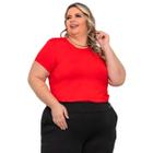 Blusa Plus Size Gola Redonda Básica T-shirt Manga Curta