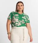 Blusa Plus Size Manga Curta Secret Glam Verde