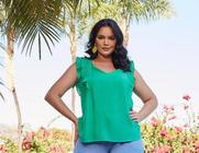 Blusa Plus Size Verde - Débora Savannah