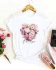 Blusa profissão psicologia cérebro desenho inteligência artificial flores camiseta feminina curso