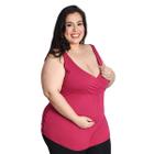 Blusa Regata Amamentação Plus Size Decote Transpassado em Viscolycra Linda Gestante