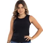 Blusa Regata Casual Ribana Canelada Confort Moda Tendência Verão Slim 50522A