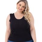 Blusa Regata Feminina Básica Alça Larga Fresquinha Plus Size 2005.1A