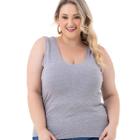 Blusa Regata Feminina Básica Alça Larga Fresquinha Plus Size 2005.1A