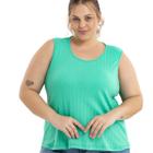 Blusa Regata Feminina Canelada Alça Larga Fresquinha Plus Size Oversized 3055A