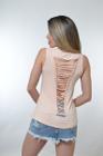 Blusa Regata Feminina Rosa Claro Detalhe Nas Costas PP