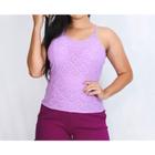 Blusa regata laise com bojo feminina alça fina