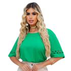 Blusa Social Feminina Manga Curta Detalhe Alfaiataria Elegante - MADALIH Loja