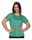 Blusa Suede Feminina Com Manga Curta Corte A Fio Em Oferta