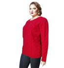 Blusa Suéter Feminina Plus Size Lã Tricot De Frio 046A