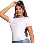 Blusa T-shirt Colors Baby Look Branca Feminina Pit Bull 59784