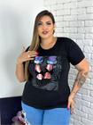 Blusa T-shirt Confortavel Plus Size Moda Crista