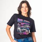 Blusa T-Shirt Feminina Algodão Manga Curta Estampa Carro