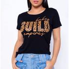 Blusa T-shirt manga curta build tendência feminina