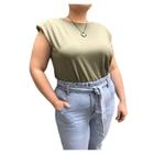 Blusa t-shirt muscle plus size feminina fashion viscolycra cavada