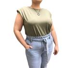 Blusa t-shirt muscle plus size feminino elegante