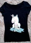 Blusa t-shirt nega rio unicornio