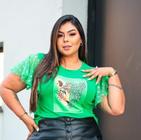 Blusa t-shirt plus size manga curta tule poá diversos elegante