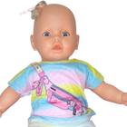 Blusa tipo camiseta Baby Look infantil menina com Tema de Pochete e Unicórnio - Elian