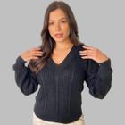 Blusa Tricô Com Tranças Detalhes Luxo Moda Outono Inverno