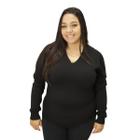 Blusa Tricot Feminino Gola V Plus Size City Lady 658092