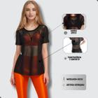 Blusa Tule Feminina Academia Blusinha Verão Moda Fitness Transparente