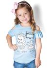 Blusa Verão Infantil Feminina Cia da Malha Gata Azul