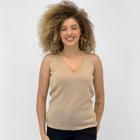 Blusa Via Tricot Regata Modal com Lurex