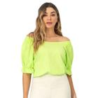 Blusa Viscose Manga Elástico Estilo Ombro a Ombro