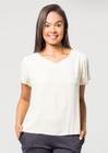 Blusa Viscose Pau a Pique Básica Off White