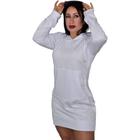 Blusão Feminino Vestido de Moleton Liso Sem Estampa Moda Atual