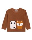 Blusão Infantil Menino Best Friends Tricot Marrom Luc.boo