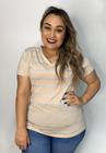 Blusas feminina plus size decote v básicas fresquinha camiseta grnade 3028