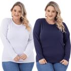 Blusas térmicas apeluciadas kit 2 pç feminina plus size 503.k2