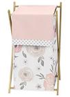 Blush Pink, Cinza e Branco Baby Kid Roupas Lavanderia Cesta para Aquarela Floral Collection by Sweet Jojo Designs