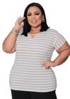 Blusinha Camiseta Blusa Feminina Moda Plus Size Verão Senhora Atacado Melhor Preço 2530-1