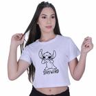 Blusinha Cropped Algodão Lilo Stitch Stay Weird